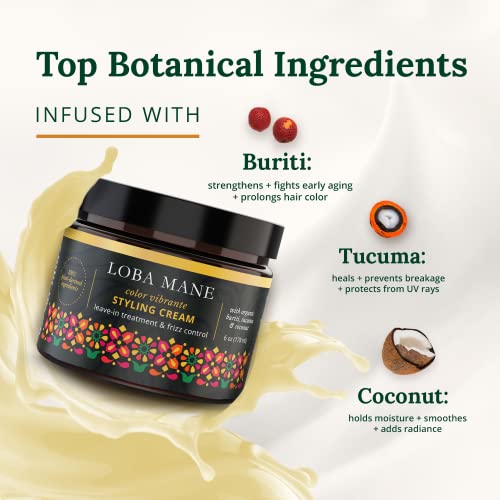 Curl Styling Cream – Anti Frizz & Heat Protection Curl Defining Cream - Nourishes and Hydrates - Color Safe, Vegan, Natural & Organic Curly Hair Cream (6oz)