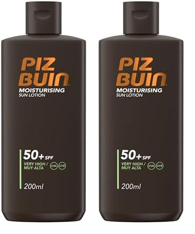 Piz BuinMoisturising Sun Lotion SPF50+, 200ml (Packaging May Vary) (Pack of 2)