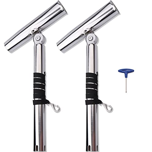 Outrigger Fishing Rod Holders for Trolling 2 Pack,Stainless Steel Fishing Pole Holder Outrigger for Marine Yacht, Boat, Kayak, Camper, Truck, RV