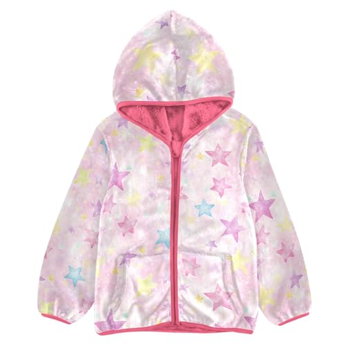 siphylline Sweet Blush Color Star - Sudadera con cremallera para niñas, abrigo de invierno, color rojo, ropa de bebé, 3T, Sweet Blush Color Star, 7 años