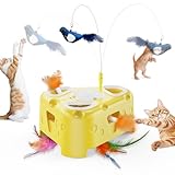 PANRIO 3-in-1 Automatic Cheese-Shaped Interactive Cat Toy