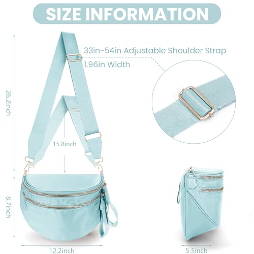 Image of Lushandy Bum Bag Checkered Crossbody Bag Mom Everyday Purse | Roomy Space, Wipe Clean, Wide Strap