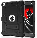 CCMAO Case for iPad 6th/5th Generation(9.7-inch, 2018/2017), iPad Pro 9.7 Inch Case 2016, iPad Air 2nd/1st Case with Kickstand, Hybrid Shockproof Protective Case for Kids Boys, Black