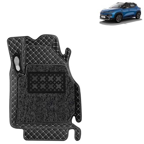 Image of KINGSWAY Accessories Premium 7D Car Floor Mats Only Compatible with Renault Kiger Year 2025 Onwards All Model, Set of 3 Pcs, 100% Waterproof & Washable Luxury 7D Car Foot Mats, Classic Black