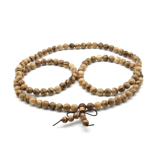 Image of Zen Dear Unisex Natural Vietnam Agarwood Bead Buddhist Prayer Beads Japa Mala Necklace Bracelet Bead (8mm 108 Beads)