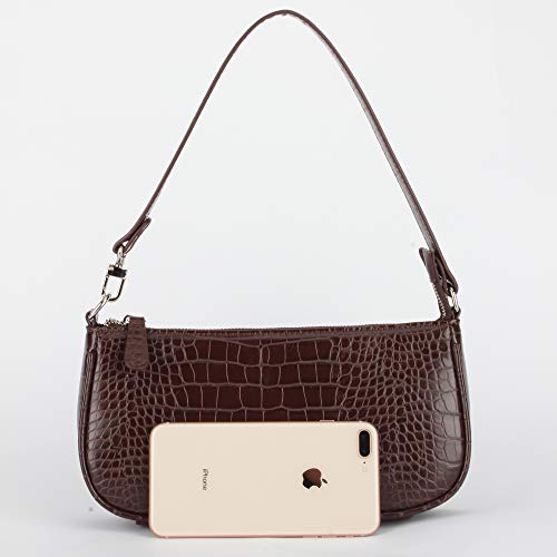 Bag Crocodile Effect Retro Faux Leather Classic Clutch Shoulder Purse Handbag for Women3