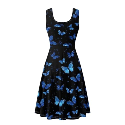 Image of Renewold Women's Sleeveless Tank Dress with Pockets, Casual Scoop Neck A-Line Sundress for Summer, Travel and Vacation