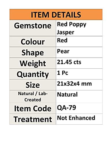 Jaspe Coquelicot cabochon poire précieux 21,45 Cts d'exception - 3