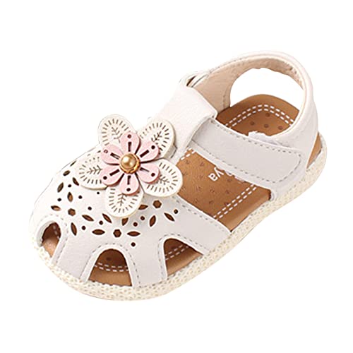 Toddler Girl Sandals Spring and Summer Boys and Girls Toddler Sandals Flowers Hollow Light Breathable and Comfortable (Beige, 6.5 Toddler)
