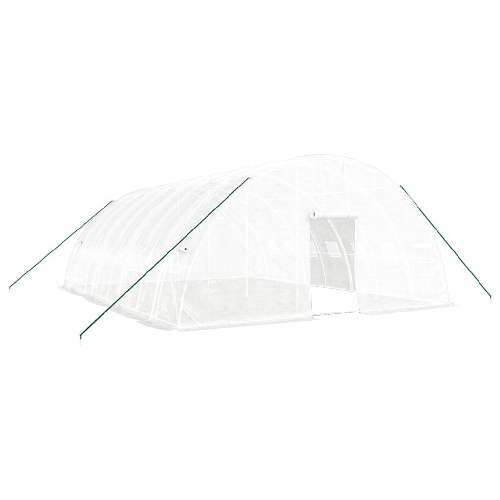 Tomostar Serre de Jardin Tunnel, Serre de Jardin avec Cadre en Acier Blanc 48 m² 8x6x2,85 m