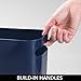 mDesign Plastic Small Trash Can, 1.5 Gallon/5.7-Liter Wastebasket, Narrow Garbage Bin with Handles for Bathroom, Laundry, Home Office - Holds Waste, Recycling, 10
