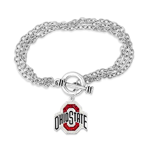 Ohio State Buckeyes Game Day Glitter Toggle Bracelet Jewelry Gift Licensed OSU