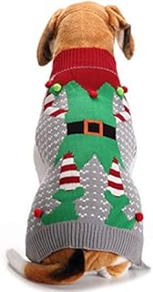 Mogokoyo Cute Dog Cat Ugly Christmas SweaterPet Fleece Xmas Jumper Warm Clothes for Winter Cold WeatherM Size