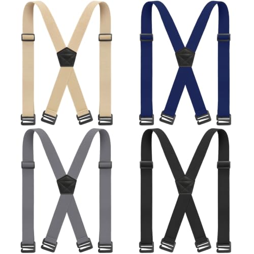 Image of Sintege 4 Pcs X Back Suspenders 1.5 Inch Heavy Duty
