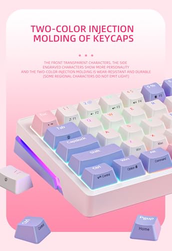 Image of ZIFRIEND Mechanical Gaming Keyboard - 68-Key Compact Layout with RGB Backlit, Ergonomic Design, Hot-Swappable Switches, Colorful Lighting Effects, and Volume Knob