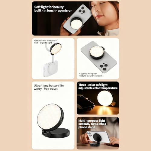 Lámpara LED portátil para evitar sombras en videos de vlogging 7