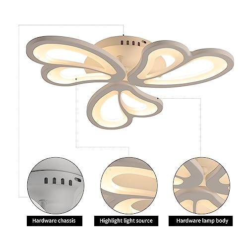 Naroume NRM-LIGHT 01-3-DIM Modern Ceiling Light Fixtures,33W Creative Butterfly Shape Led Ceiling Lamps,Dimmable Close To Ceiling Lighting Fixture,Acrylic Led Linear Ceiling Chandeliers thumb #8