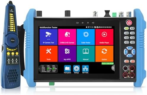 Rsrteng IPC-9800MOVTADHS Pro Full Features CCTV Camera Tester 8K 32MP IP Camera Tester wtih POE++ Max 90W, CCTV Tester with 4K TVI CVI AHD SDI Support DMM OPM TDR 1CH SFP HD VGA WiFi Network Tools