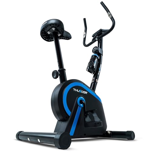 THUNDER MICRUS Bicicleta estática - Bicicleta estática magnética para el hogar, 8 niveles de resistencia, silenciosa para interior con sensores de pulso y ordenador de entrenamiento