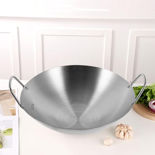 Wok de acero inoxidable con doble asa 30 cm miniatura 4