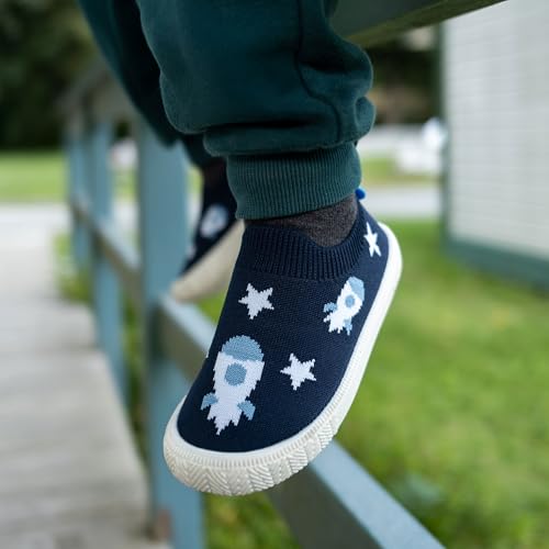 Image of JAN & JUL Slip-on Knit Shoes, Machine Washable and Lightweight Sneakers for Toddler Boys and Girls