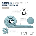 Tone Fitness 1-Inch Thick Yoga Mat | High-Density, Non-slip Exercise Mat with Carrying Strap for Yoga, Pilates, & Home Gym Workouts | Multiple Options - Image 3