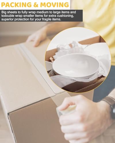 Packpapier, 120 Blatt, 70×38cm, Zeitungspapier Packpapier Umzugspapier für Geschirr 60 g/m², Seidenpapier Verpackungsmaterial für Umzug, Bastelarbeiten, Einpackpapier Umzug, Verpackungspapier