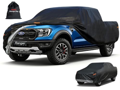 Image of Kayme 7 Layers Truck Cover Fit Ford Ranger (2019-2025) Super Cab /Crew Cab Bed, Waterproof All Weather, Heavy Duty Outdoor Pickup Truck Cover Sun UV Rain Protection.