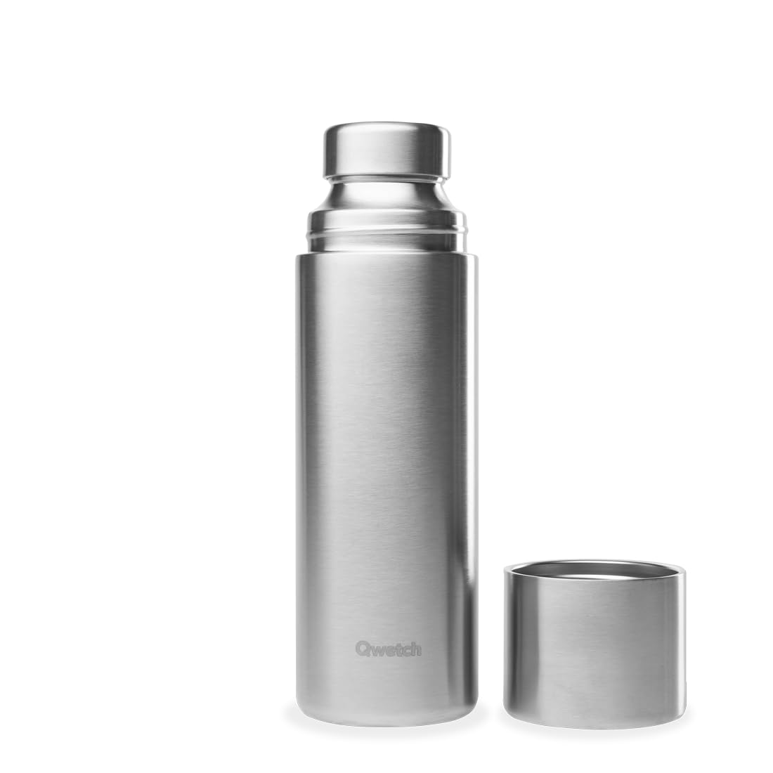 Qwetch, Stainless Steel Thermo Insulated 750ml, Thermos with Recycled Stainless Steel Tumbler, 24h Cold and 12h Hot