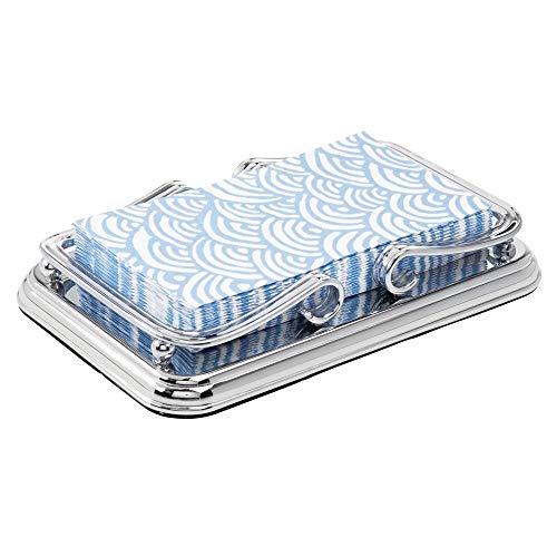 mDesign Decorative Metal Guest Disposable Paper Hand Towel Storage Tray Dispenser - Sturdy