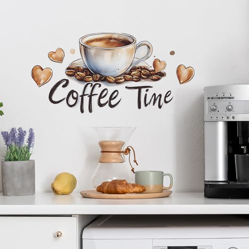 Coffee Cup Wall Stickers Coffee Time Wall Decals Peel and