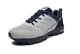 Sandic Herren Laufschuhe Turnschuhe Sportschuhe Sneaker Running Freizeit Straßenlaufschuhe Leichtgewichts Atmungsaktiv Walkingschuhe Outdoor Fitness Jogging (Grau Dunkelblau, numeric_44)
