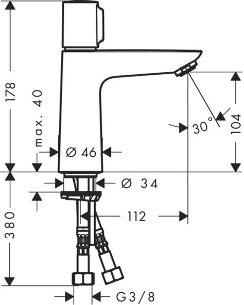 Mitigeur 110 hansgrohe Talis Select E finition chromée haute résistance - 7