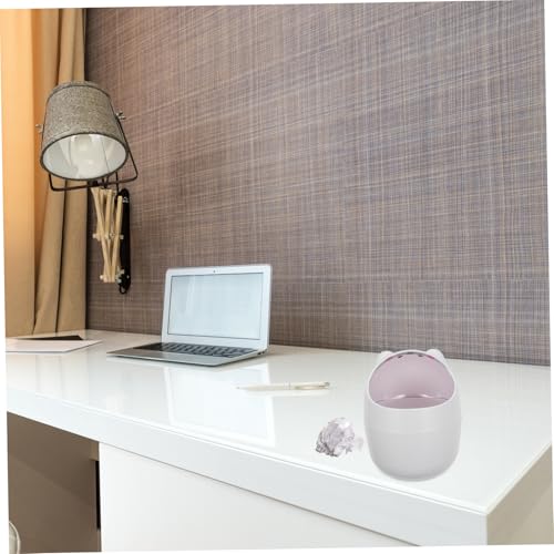 Mini caneca de basura rectangular blanca para escritorio miniatura 5