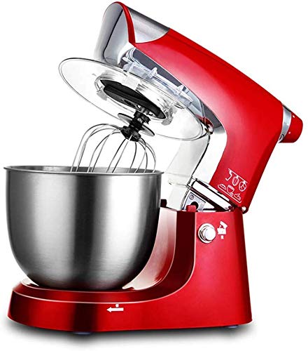 Küchenmaschine, 5L Edelstahl Rührschüssel, 1000W Neige-Kopf Food Mixer Küche Rührbesen Mit Knethaken Draht Peitsche Beater (rot)