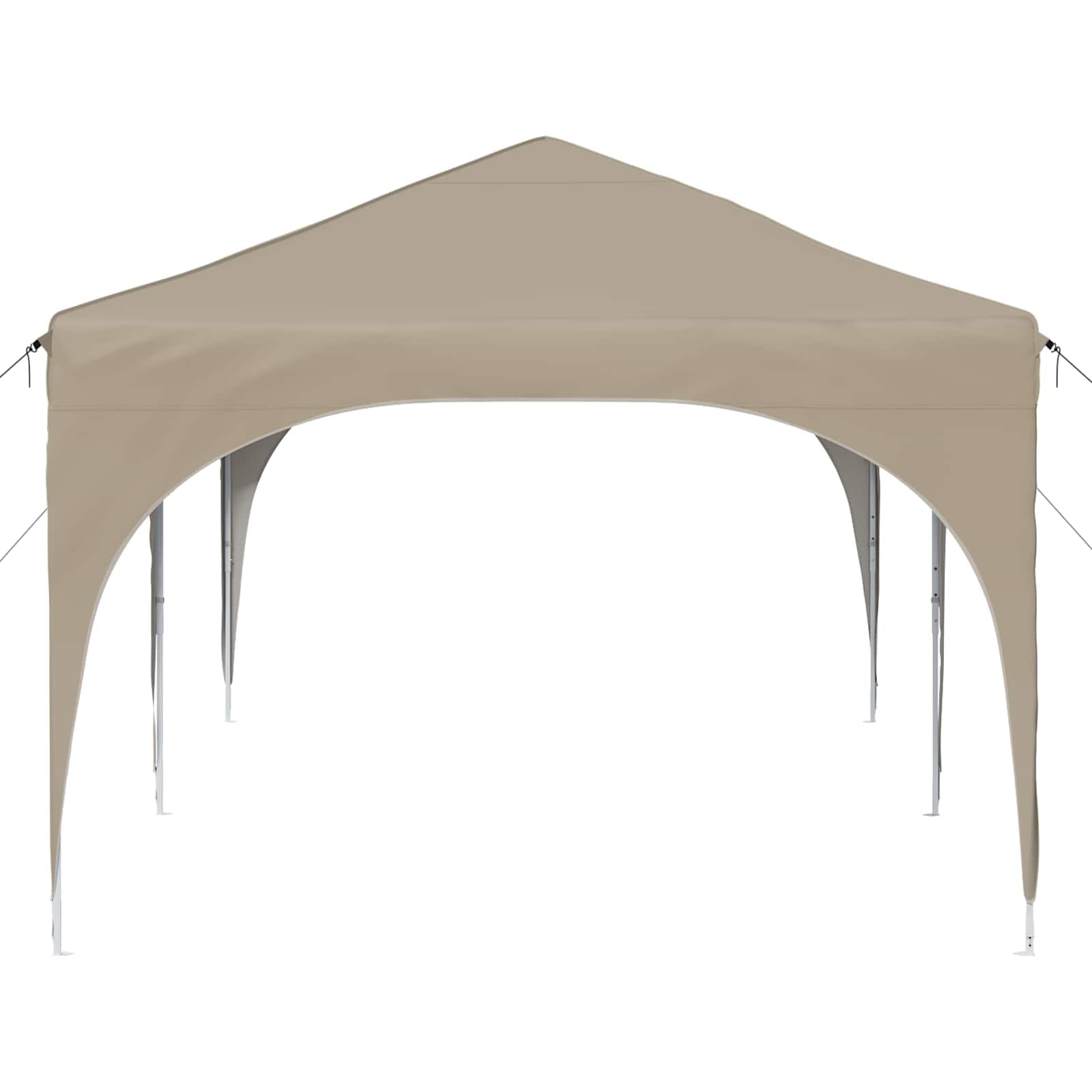 Namiot imprezowy Pop-up, kremowy materiał Oxford, 575 x 288 x 245 cm, z odpornym na warunki atmosferyczne zadaszeniem i stabilną metalową ramą, do ogrodu, na taras, wydarzenie, wesele