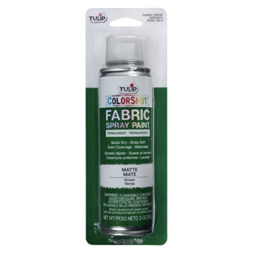 Tulip ColorShot Instant Fabric Spray Paint, Permanent Color Spray-On Fabric Paint, 3oz, Green