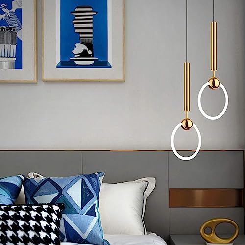 Iluminación colgante nórdica moderna LED dorada de 19cm para sala de estar 3