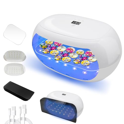 Amlope Lámpara de Resina UV de Doble Cara Lámparas de Curado de Resina Lámparas UV de para Curado Rápido con Pantalla LED Lámpara para Bricolaje, Moldes (Stil 2)