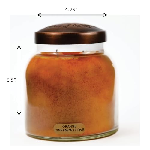 A Cheerful Giver — Orange Cinnamon Clove - 34oz Papa Scented Candle Jar with Lid - Keepers of the Light - 155 Hours of Burn Time, Gift for Women, Orange