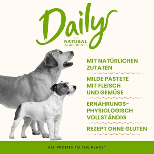 Almo Nature Daily Nassfutter für Hunde mit Kalb und Karotten-Ohne Gluten 32er Pack (32x100 g)