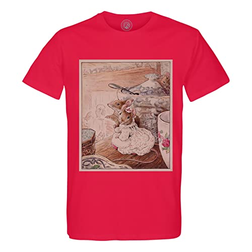 T-shirt homme col rond coton bio imprimé Famille Souris Tea Party Beatrice Potter