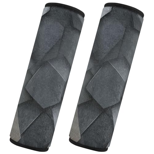 Image of 2 Pack Seatbelt Covers Seat Belt Cover Pad for Adults Boys Girls Car Seat Strap Covers Pads Cushion Universal Shoulder Strap Pad Protector for Backpack Camera Bag 6.5 Inch Dark Gray and Black Polygons