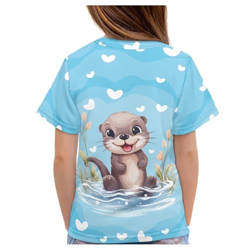Image of JEOCODY Boys Girls Graphic Tees Funny 3D Printed Short Sleeve T-Shirts 3-16T