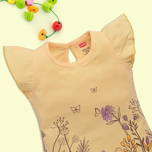 Image of LuvLap Baby Girls Regular Fit 100% Cotton Half Sleeves Girls Top CoSet Pack of 3