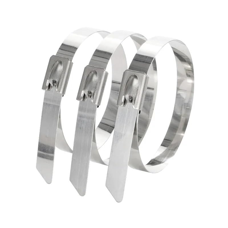 opaski zaciskowe, Około 10 sztuk samoblokujących metalowych opasek zaciskowych 7,9 mm wielofunkcyjnych ze stali nierdzewnej 304(200mm)