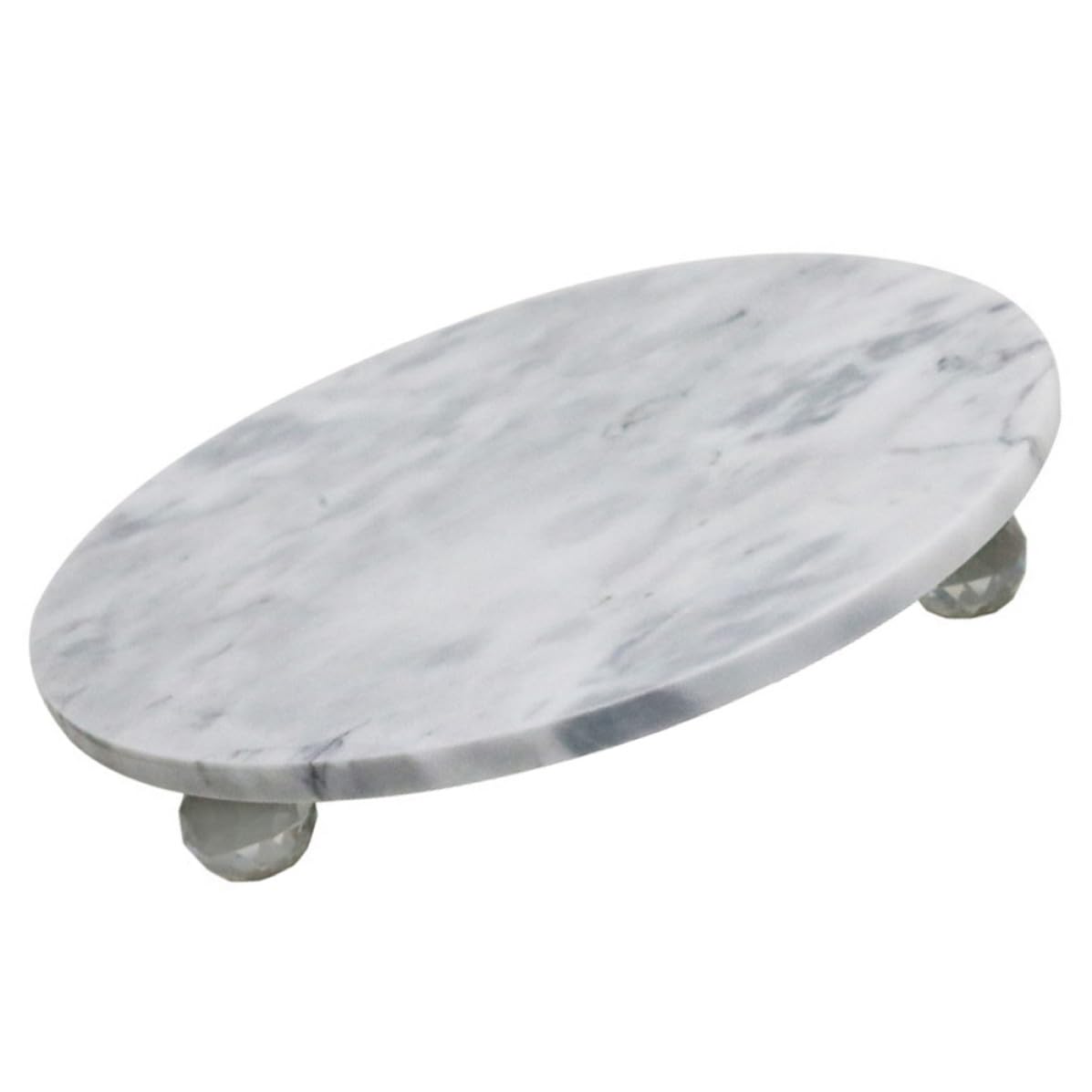 Plateau en marbre naturel rond pour organiser la coiffeuse et la table