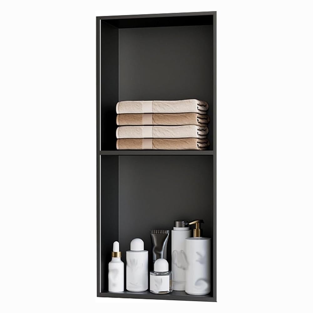 AYCDL Stainless Steel Shower Waterproof Shampoo Shelf & Toiletries nizer Space-Saving Modern Design 320 x 320 x 125 mm Ideal for Bathroom Storage,Nero-700x280x125mm
