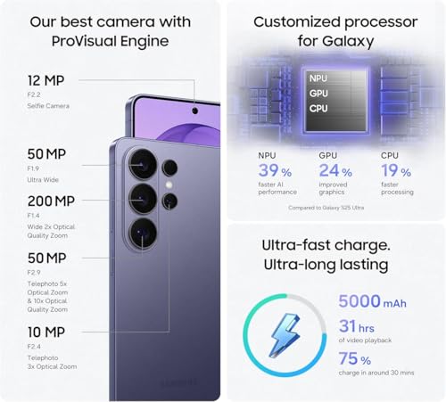 Samsung Galaxy S26 Ultra 5G 12GB RAM 5.000mAh Akku AI Handy Android 16 Smartphone EU ohne Simlock ohne Branding (Weiß, 512 GB) – Bild 5