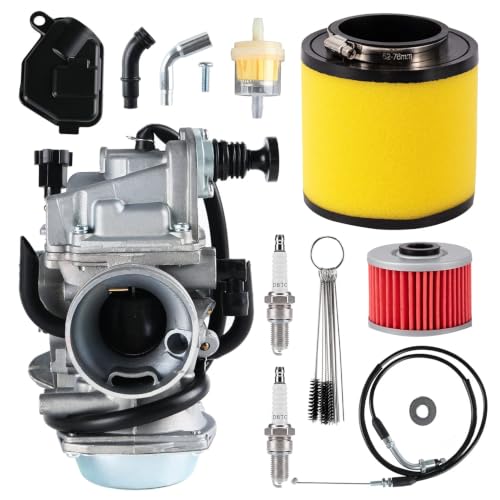 FourTrax 300 Carburetor for Honda TRX300 TRX350 Carb,Rancher 350,Foreman 400 450 with Air and Oil Filter,Cleaning Brush